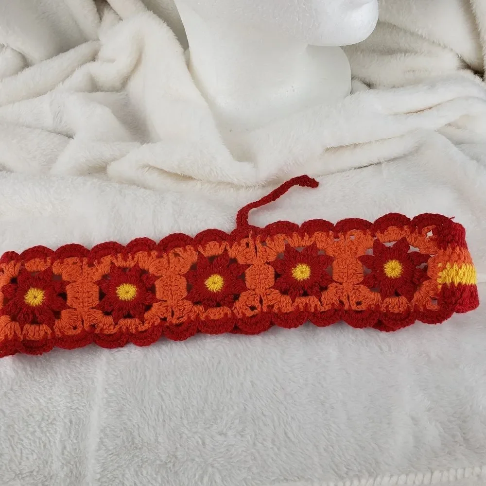 Daisy Floral Crochet Headband